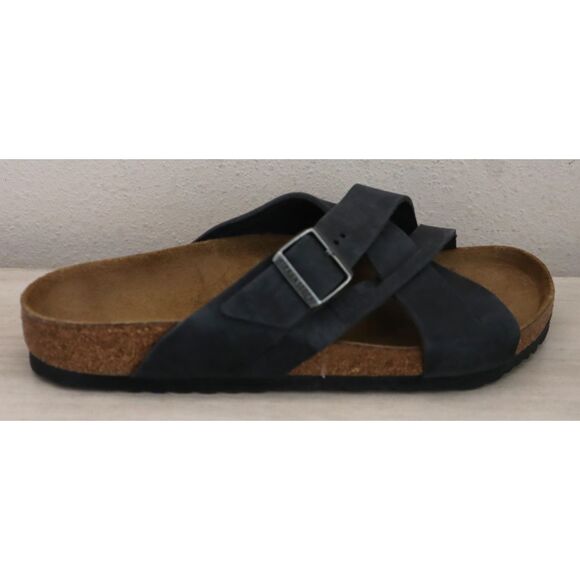 Birkenstock 1017465 Men's Sz 45 US 12 Old Black Lugano Waxy Leather Sandals - Picture 8 of 14